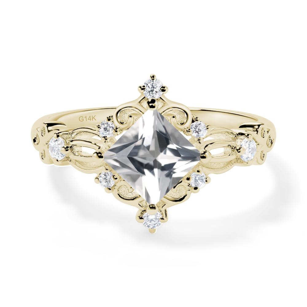 White Topaz Sparkle Ring - LUO Jewelry #metal_14k yellow gold