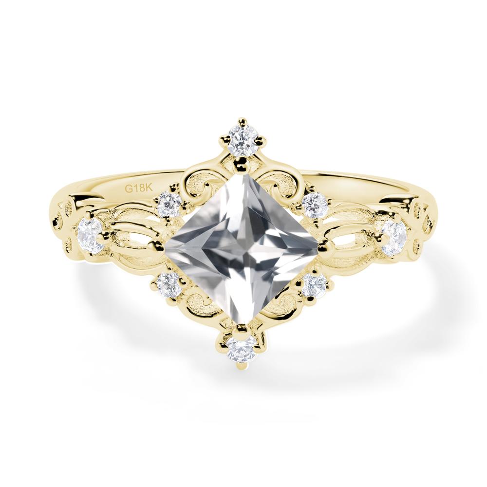 White Topaz Sparkle Ring - LUO Jewelry #metal_18k yellow gold