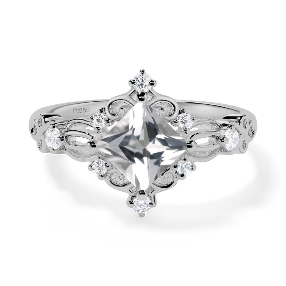 White Topaz Sparkle Ring - LUO Jewelry #metal_platinum