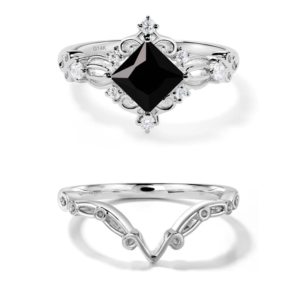 Starry Night Black Spinel Ring - LUO Jewelry #metal_14k white gold