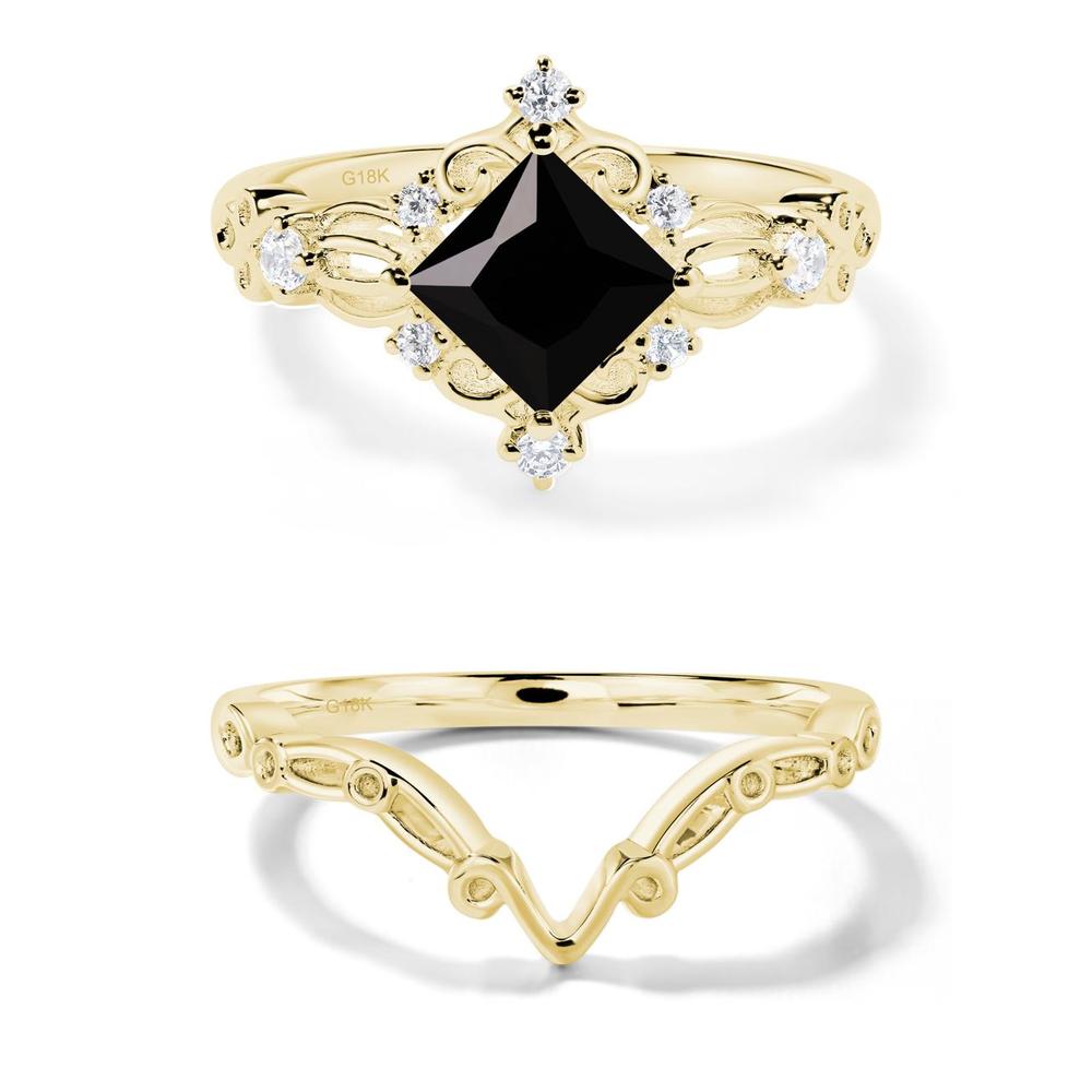 Starry Night Black Spinel Ring - LUO Jewelry #metal_18k yellow gold