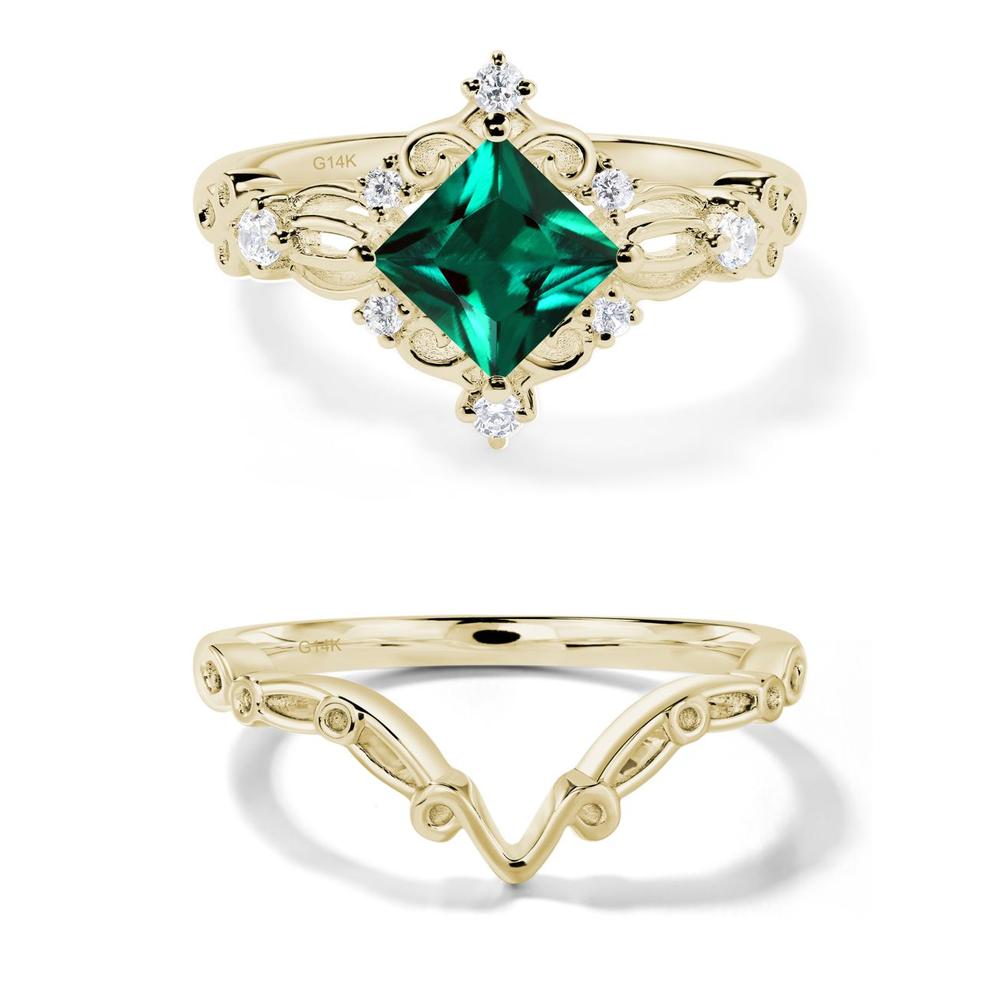 Emerald Art Deco Ring - LUO Jewelry #metal_14k yellow gold