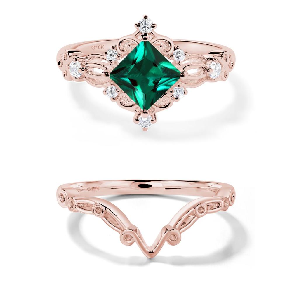 Emerald Art Deco Ring - LUO Jewelry #metal_18k rose gold