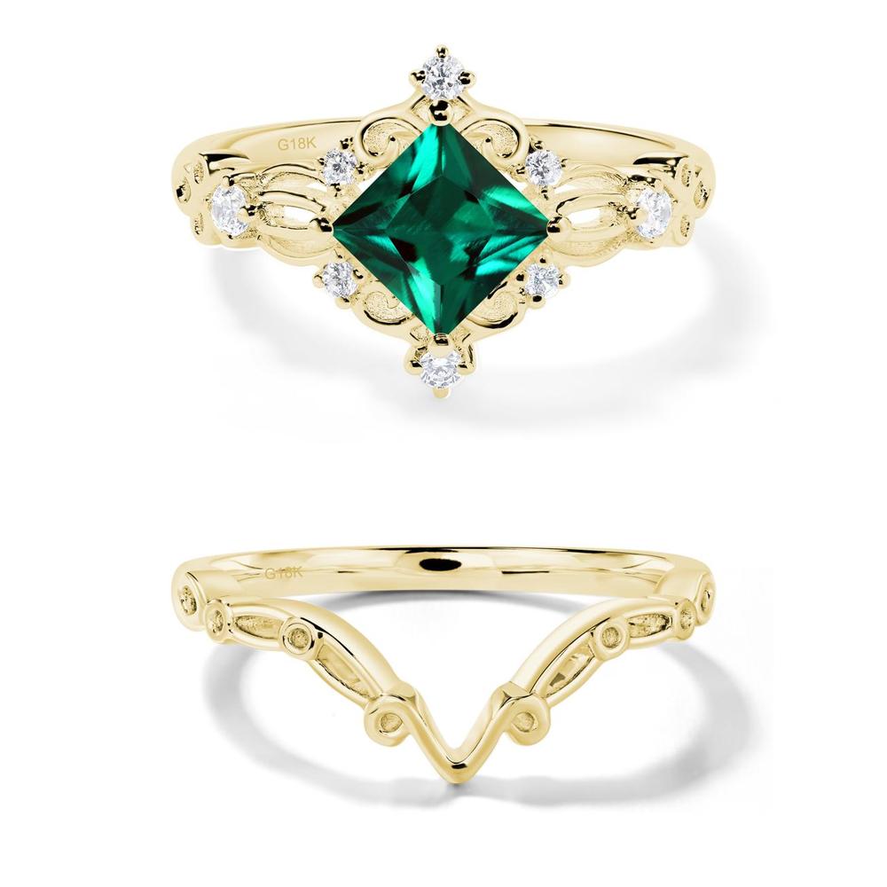 Emerald Art Deco Ring - LUO Jewelry #metal_18k yellow gold