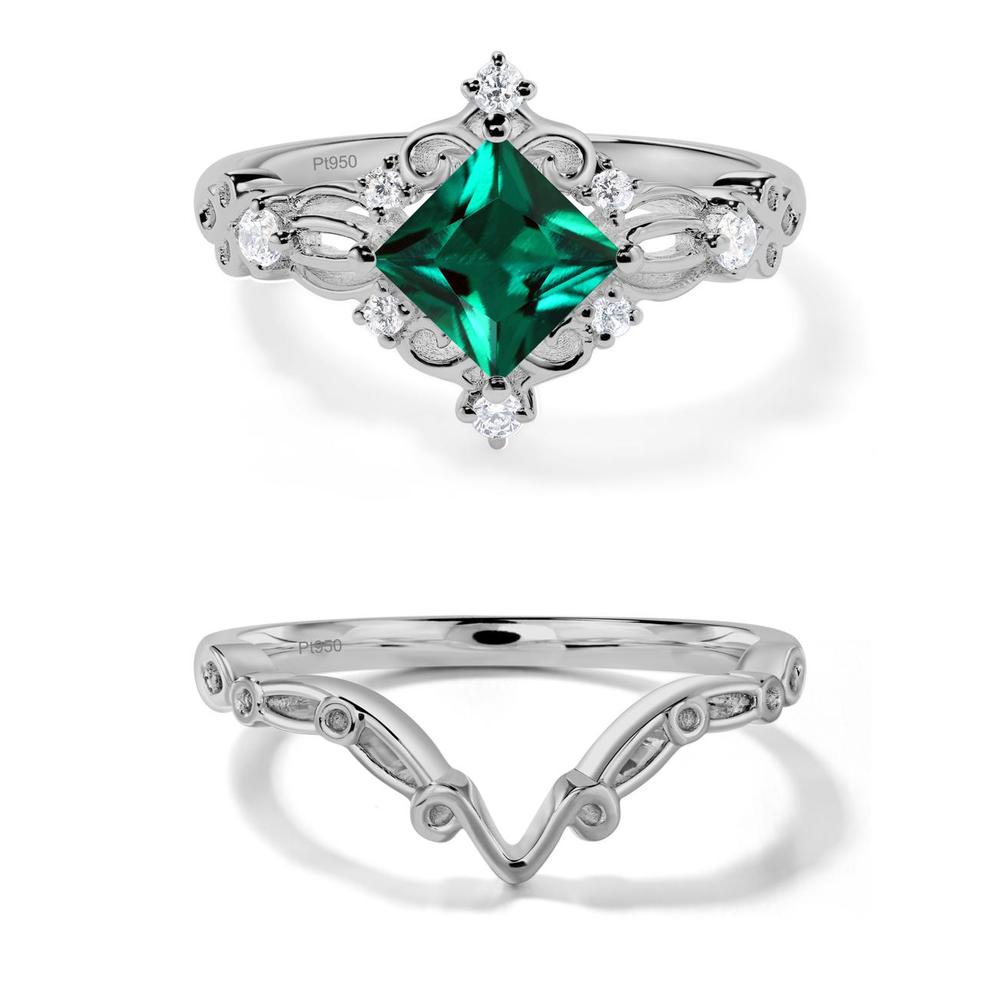 Emerald Art Deco Ring - LUO Jewelry #metal_platinum