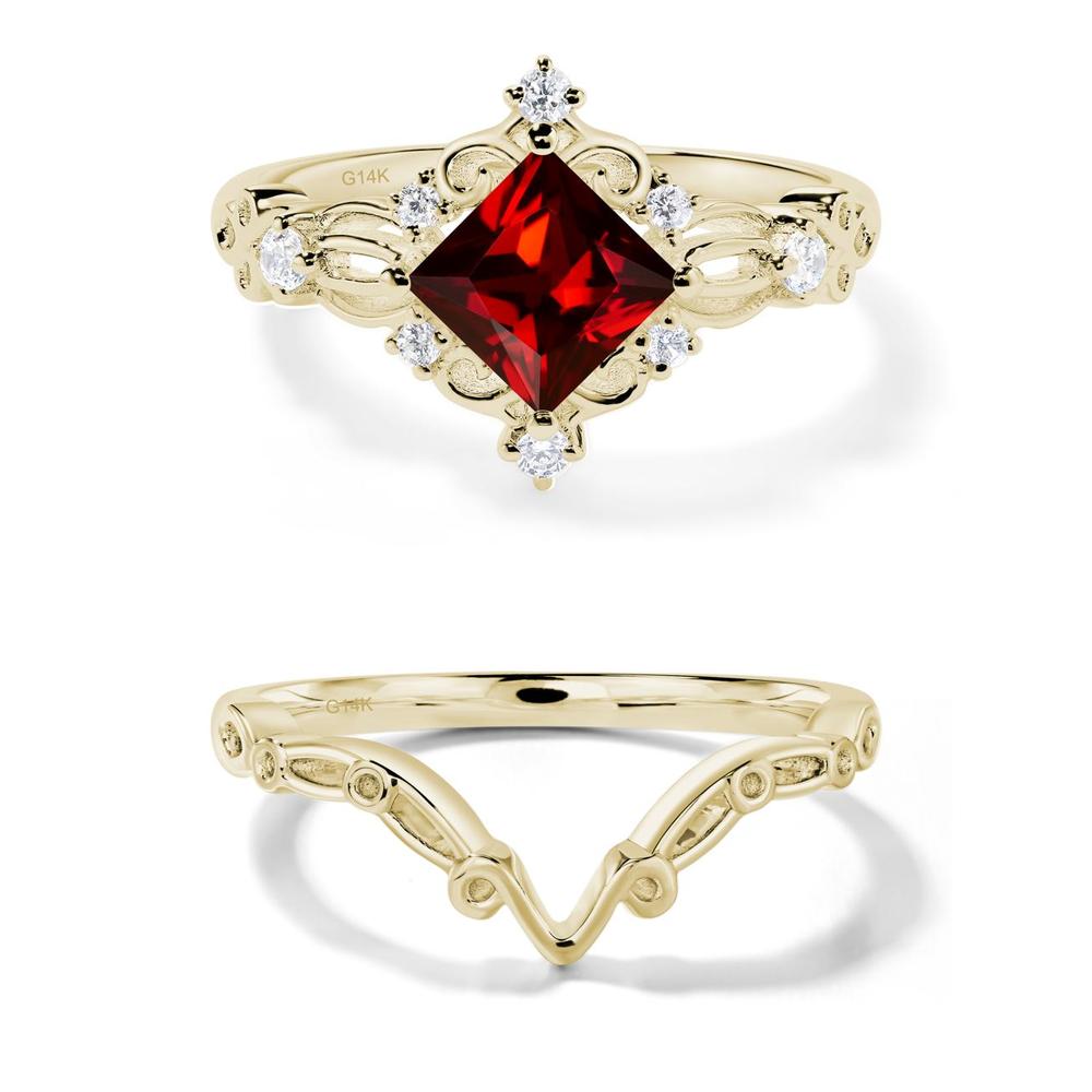 Garnet Sparkle Ring - LUO Jewelry #metal_14k yellow gold