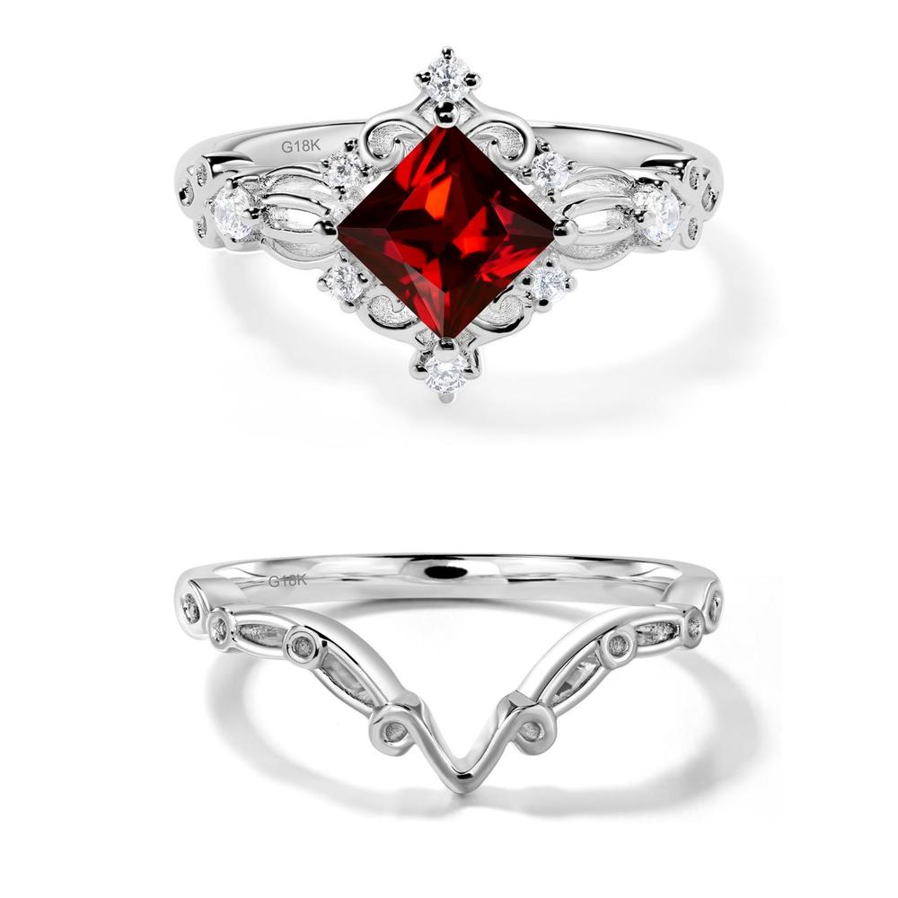 Garnet Sparkle Ring - LUO Jewelry #metal_18k white gold