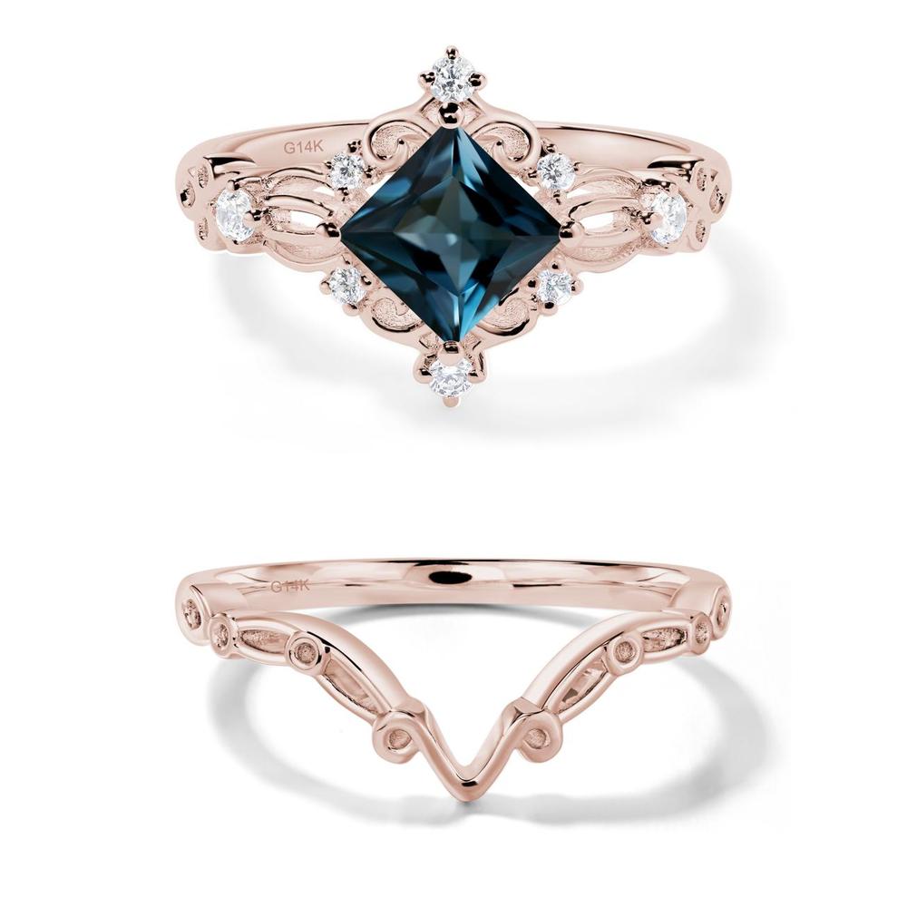 London Blue Topaz Sparkle Ring - LUO Jewelry #metal_14k rose gold