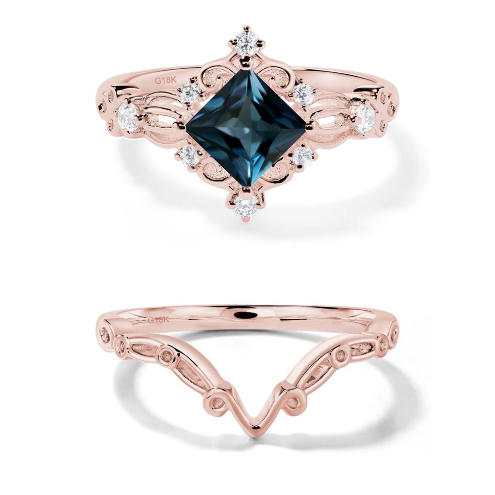 London Blue Topaz Sparkle Ring - LUO Jewelry #metal_18k rose gold