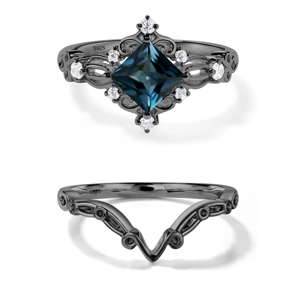 London Blue Topaz Sparkle Ring - LUO Jewelry #metal_black finish sterling silver