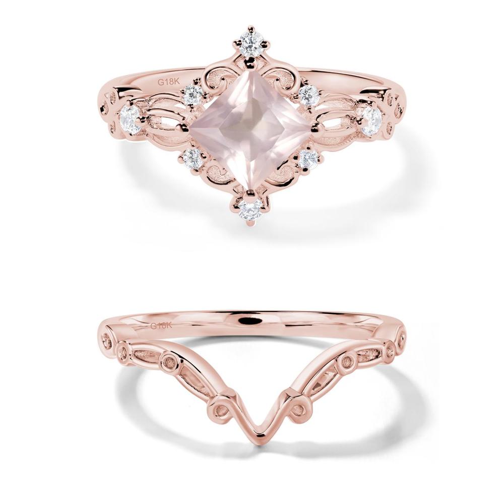 Rose Quartz Art Deco Ring - LUO Jewelry #metal_18k rose gold