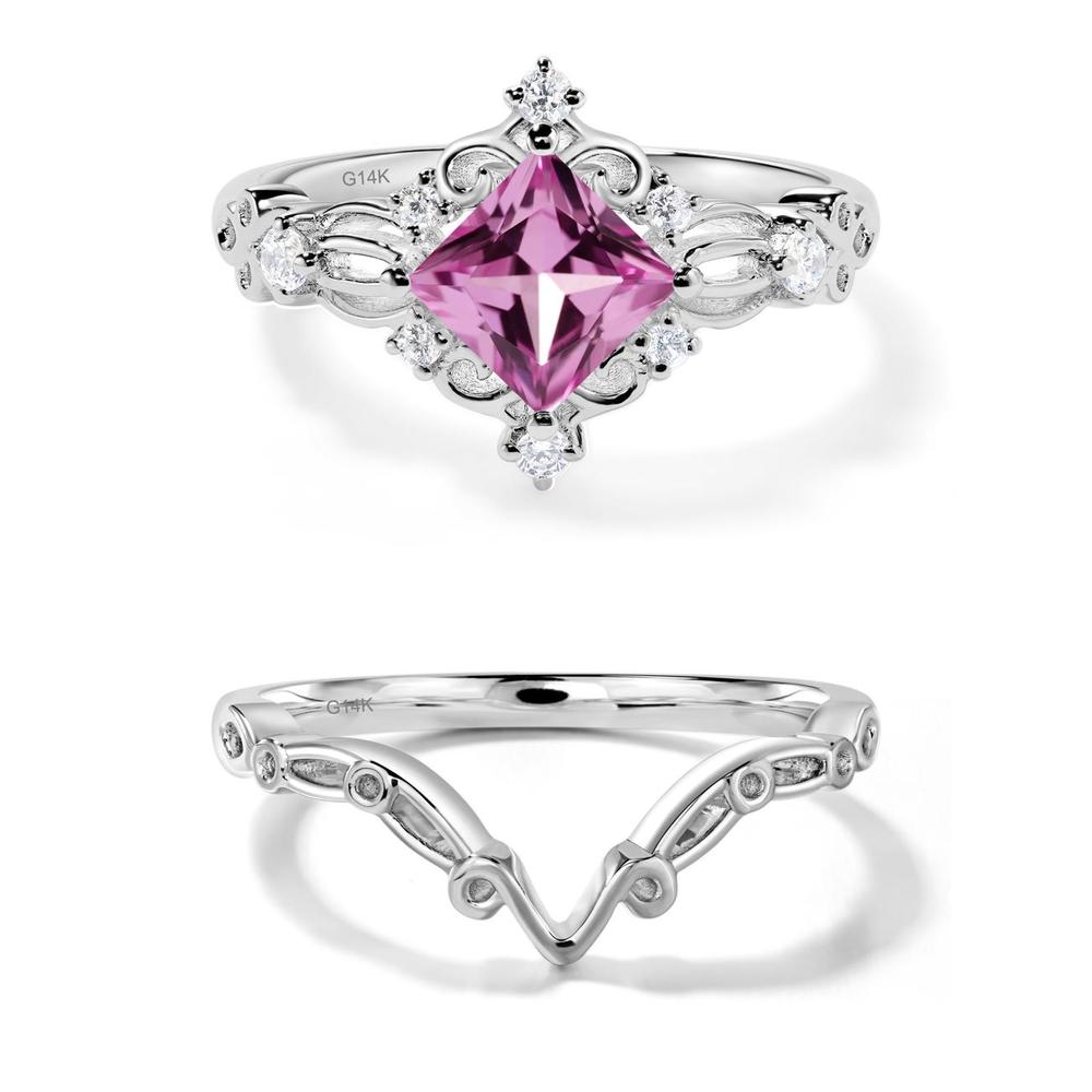 Pink Sapphire Sparkle Ring - LUO Jewelry #metal_14k white gold