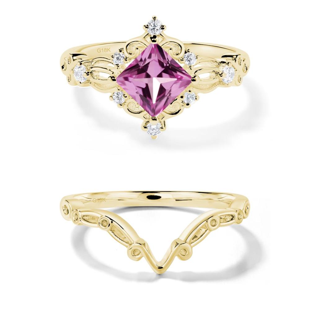 Pink Sapphire Sparkle Ring - LUO Jewelry #metal_18k yellow gold