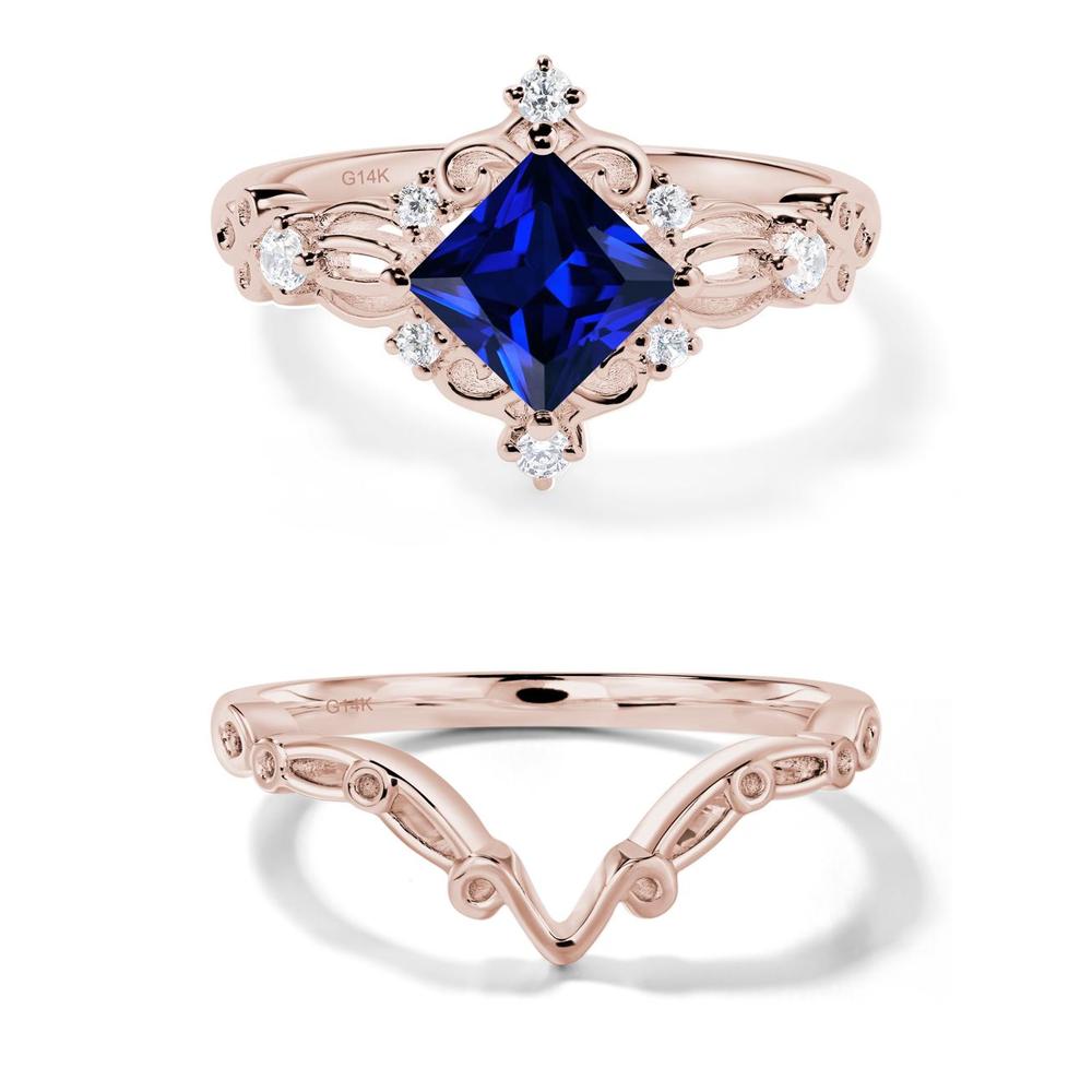 Sapphire Art Deco Ring - LUO Jewelry #metal_14k rose gold