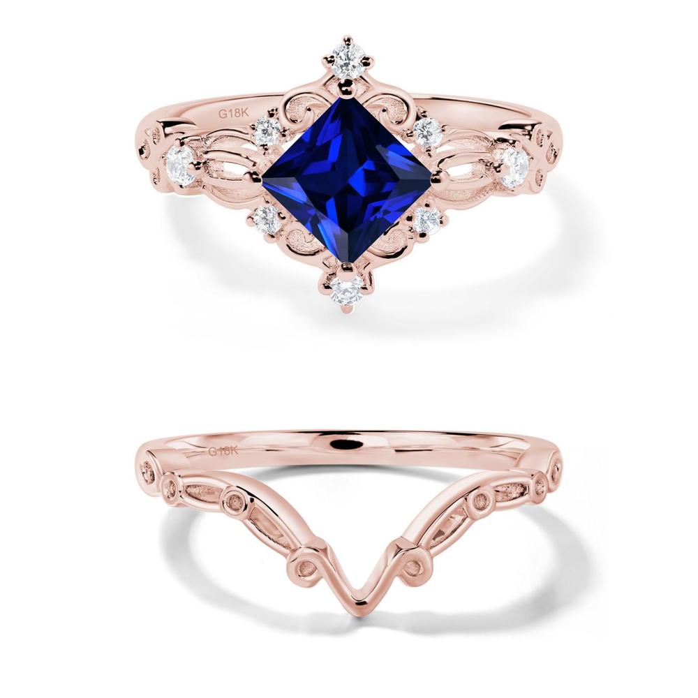 Sapphire Art Deco Ring - LUO Jewelry #metal_18k rose gold