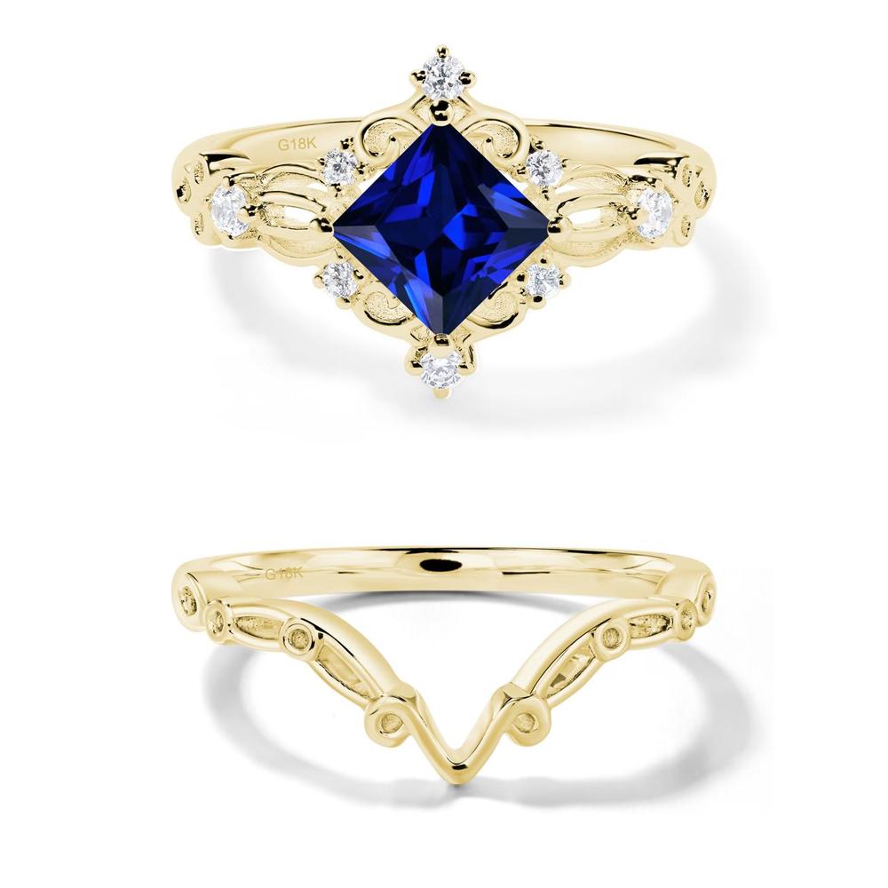 Sapphire Art Deco Ring - LUO Jewelry #metal_18k yellow gold