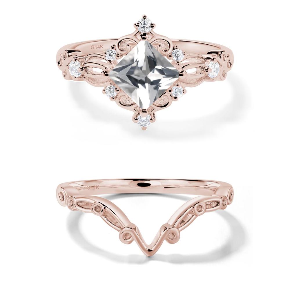 White Topaz Sparkle Ring - LUO Jewelry #metal_14k rose gold