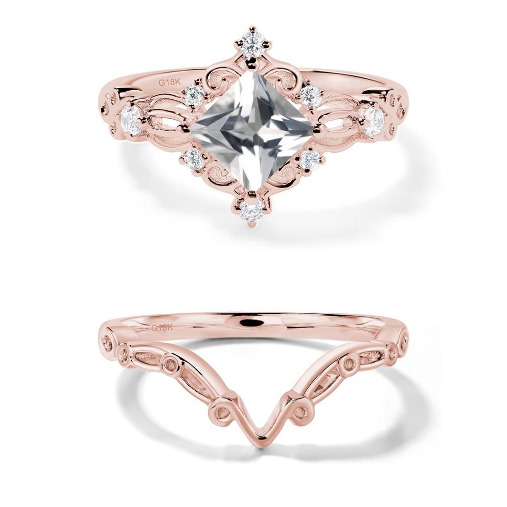 White Topaz Sparkle Ring - LUO Jewelry #metal_18k rose gold