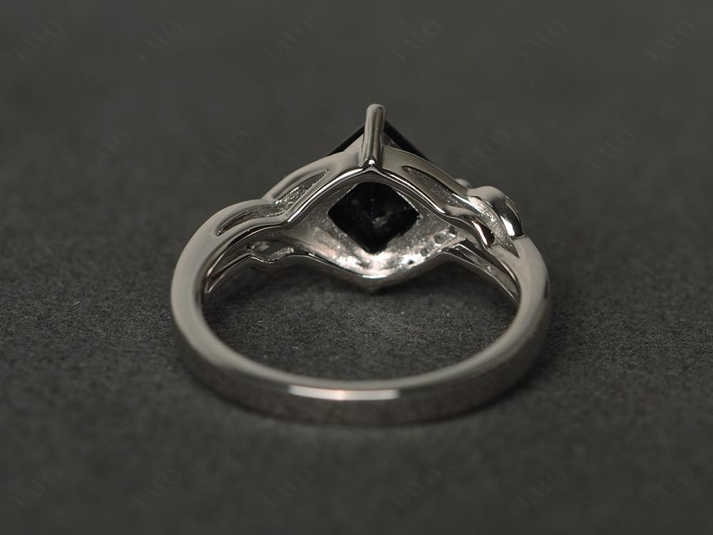 Black Spinel Twisted Promise Ring - LUO Jewelry 