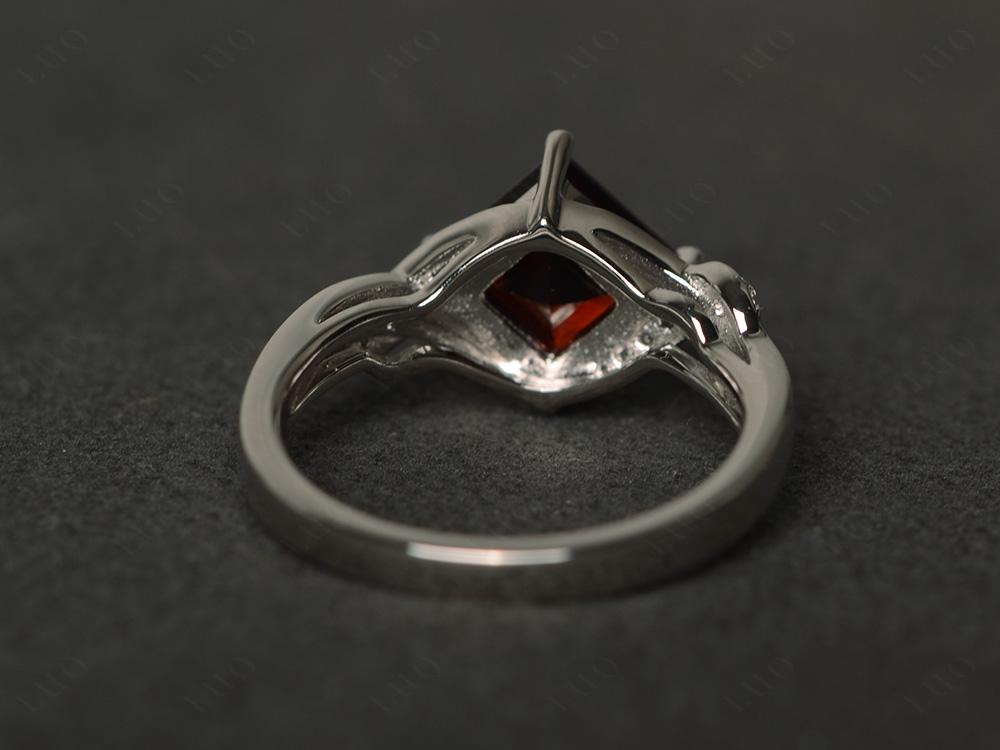 Garnet Twisted Promise Ring - LUO Jewelry 