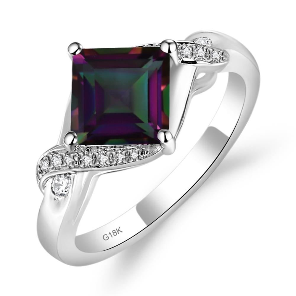 Mystic Topaz Twisted Promise Ring - LUO Jewelry #metal_18k white gold