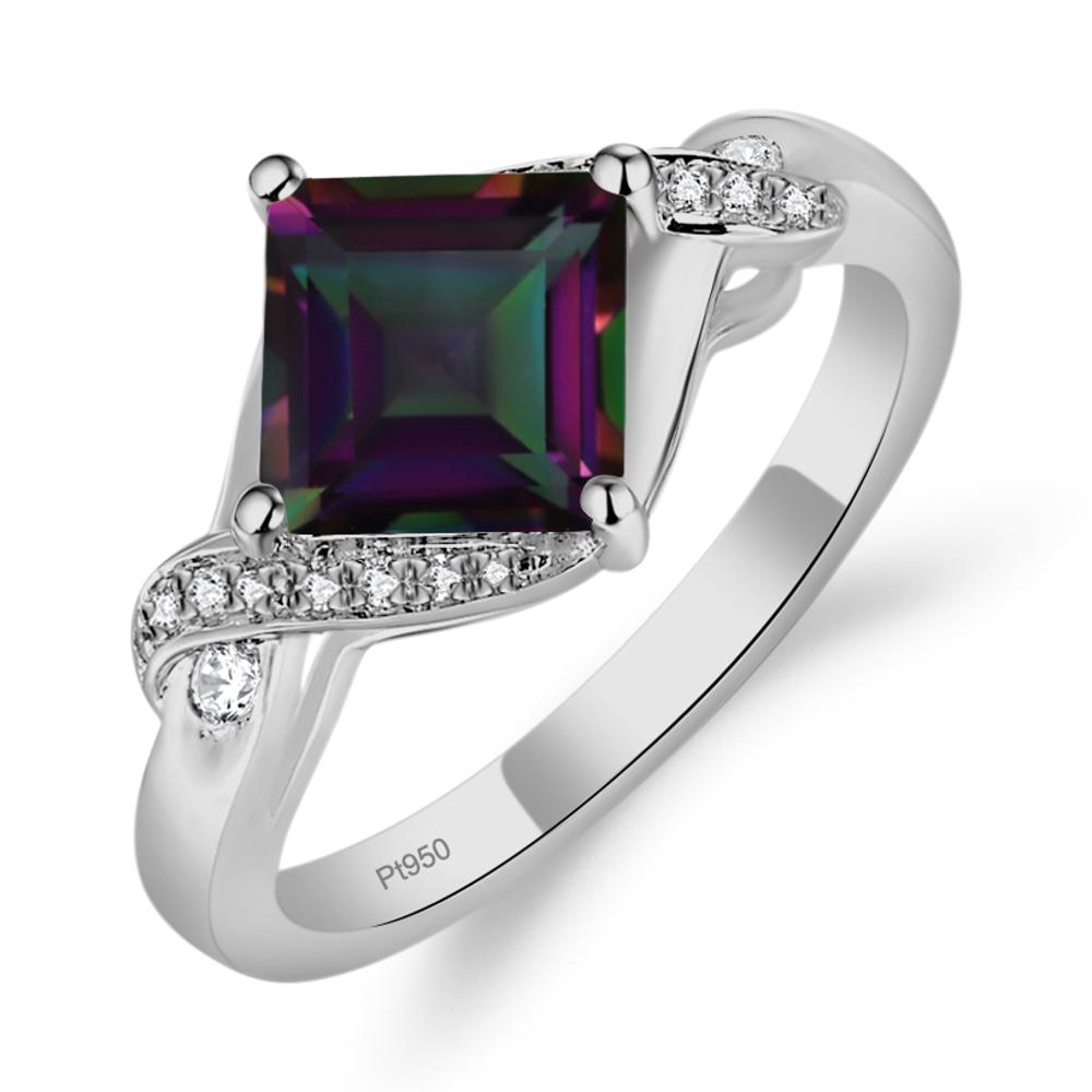 Mystic Topaz Twisted Promise Ring - LUO Jewelry #metal_platinum