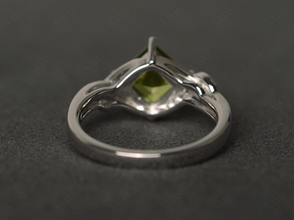 Peridot Kite Set Square Cut Ring - LUO Jewelry 