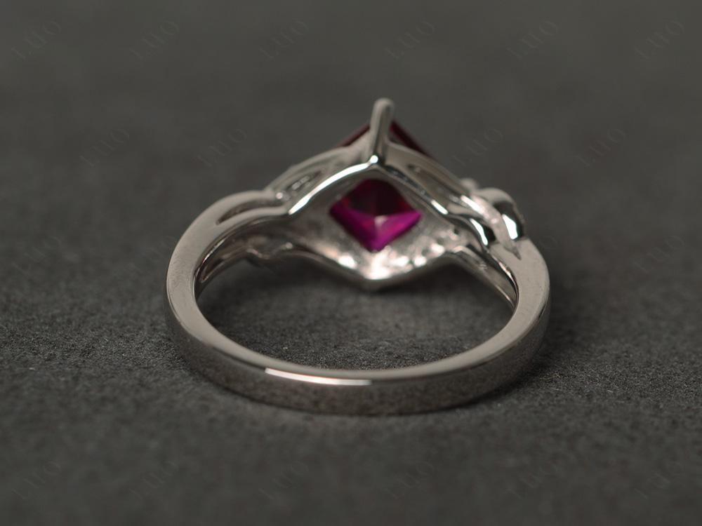 Ruby Kite Set Square Cut Ring - LUO Jewelry 