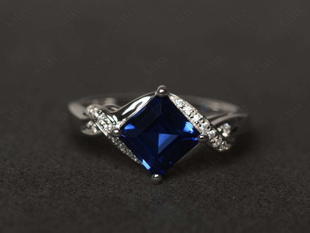 Sapphire Twisted Promise Ring - LUO Jewelry 