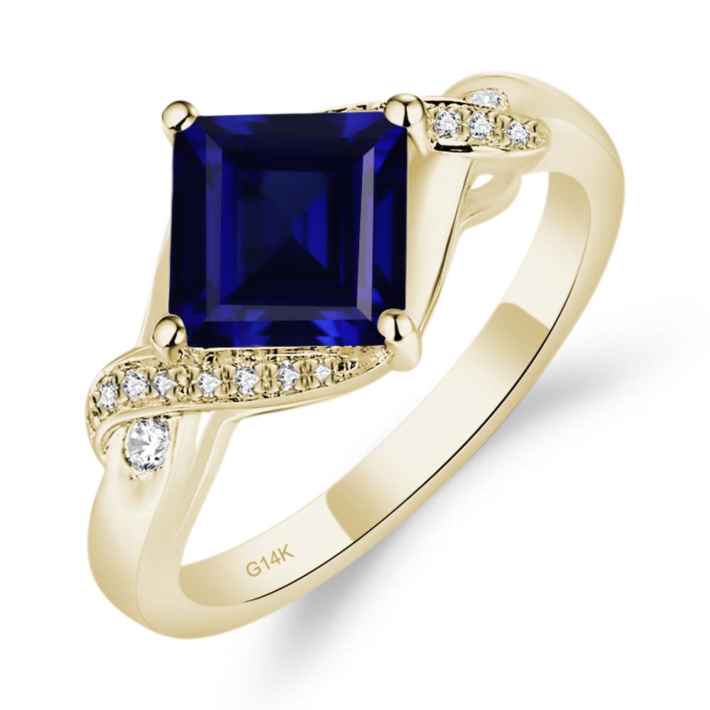 Sapphire Twisted Promise Ring - LUO Jewelry #metal_14k yellow gold