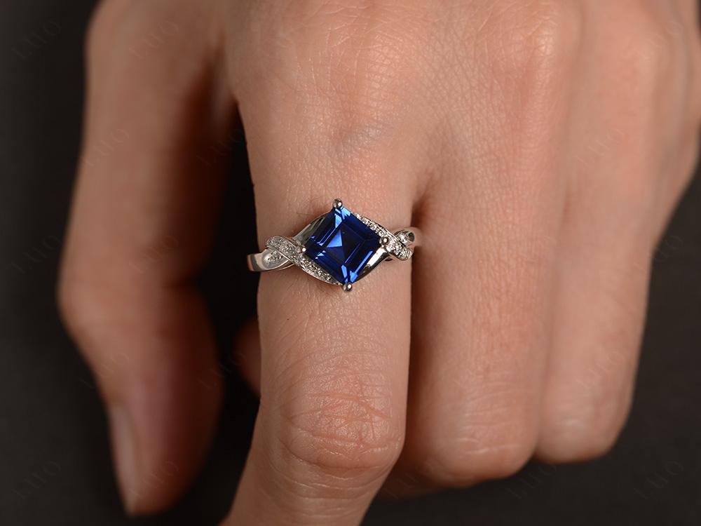 Sapphire Twisted Promise Ring - LUO Jewelry 