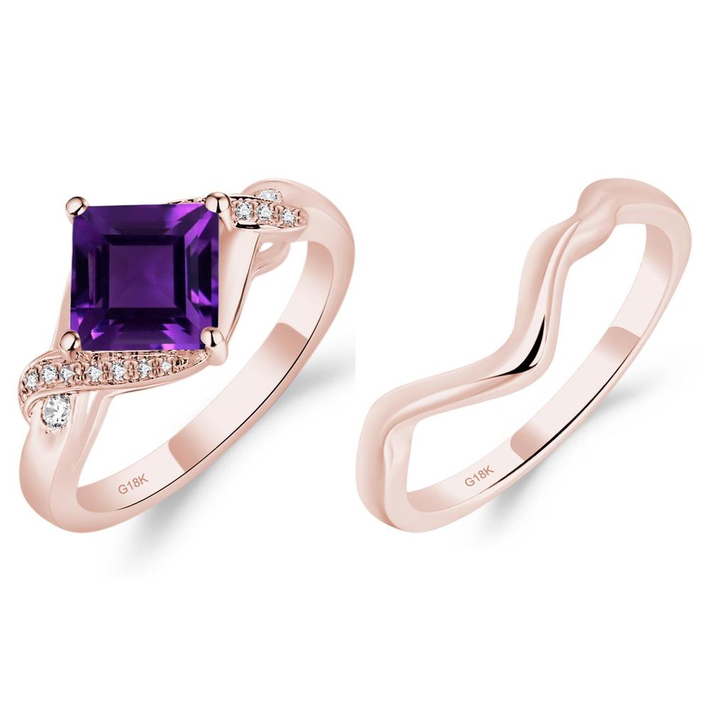 Amethyst Twisted Promise Ring - LUO Jewelry #metal_xxxxx