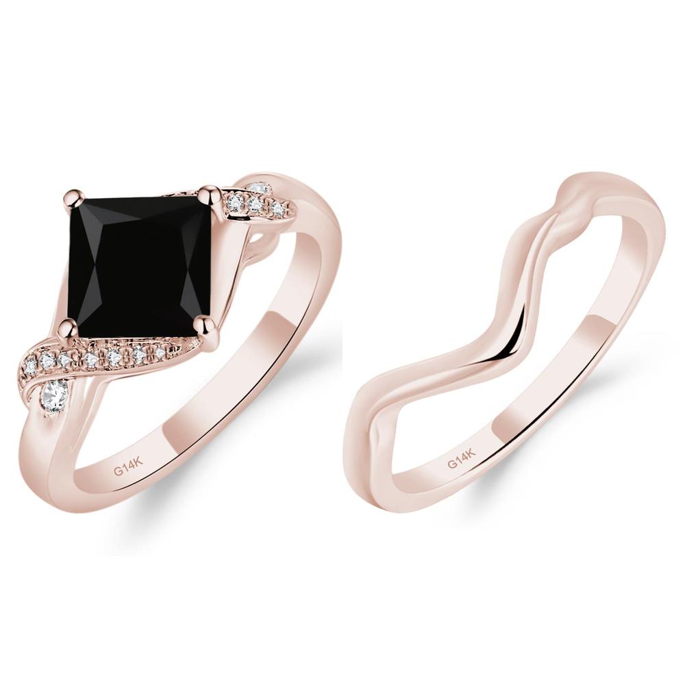 Black Spinel Twisted Promise Ring - LUO Jewelry #metal_xxxxx