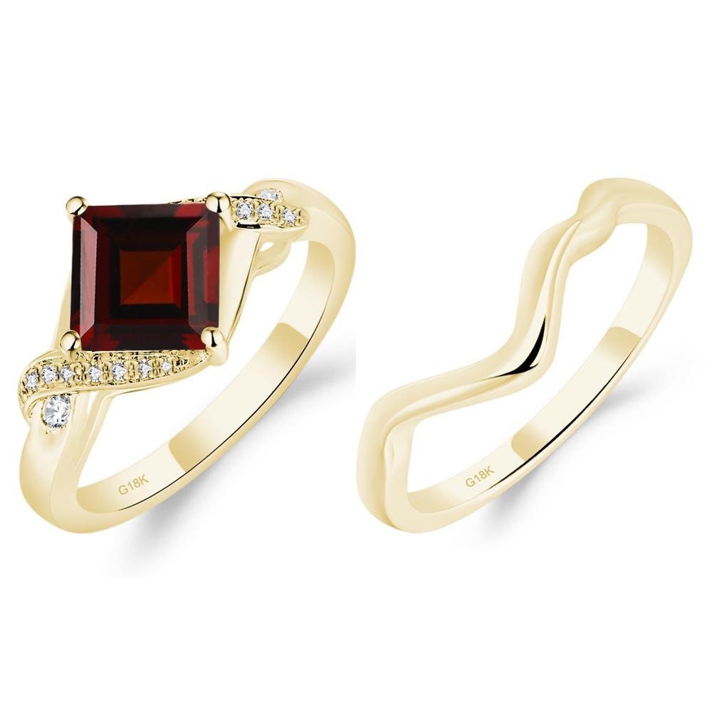 Garnet Twisted Promise Ring - LUO Jewelry #metal_xxxxx