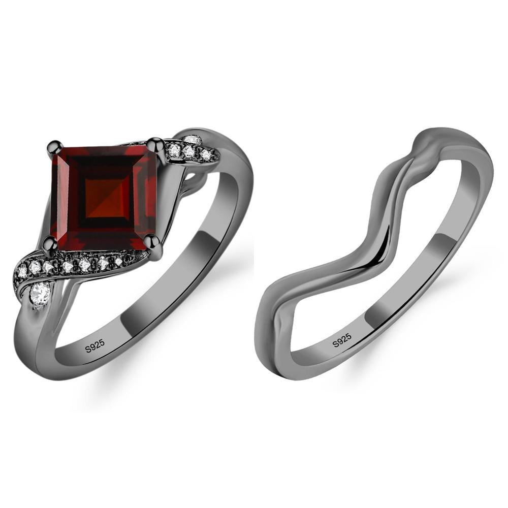 Garnet Twisted Promise Ring - LUO Jewelry #metal_xxxxx