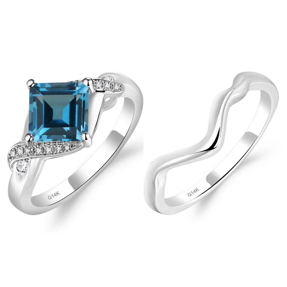 London Blue Topaz Twisted Promise Ring - LUO Jewelry #metal_xxxxx