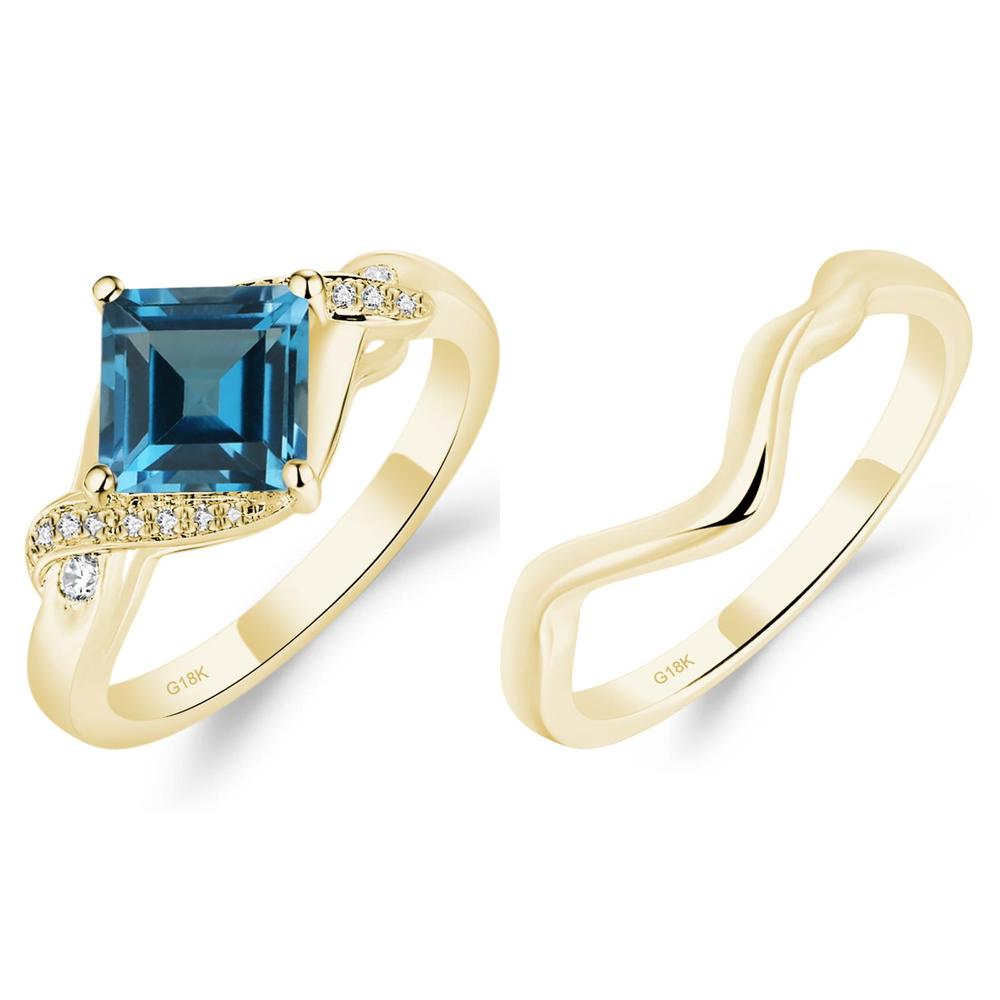 London Blue Topaz Twisted Promise Ring - LUO Jewelry #metal_xxxxx