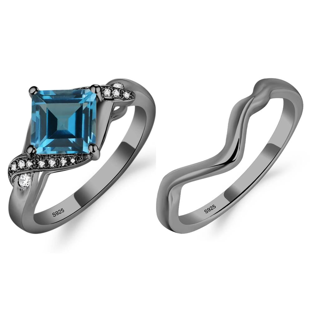 London Blue Topaz Twisted Promise Ring - LUO Jewelry #metal_xxxxx