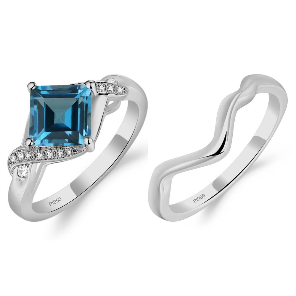 London Blue Topaz Twisted Promise Ring - LUO Jewelry #metal_xxxxx