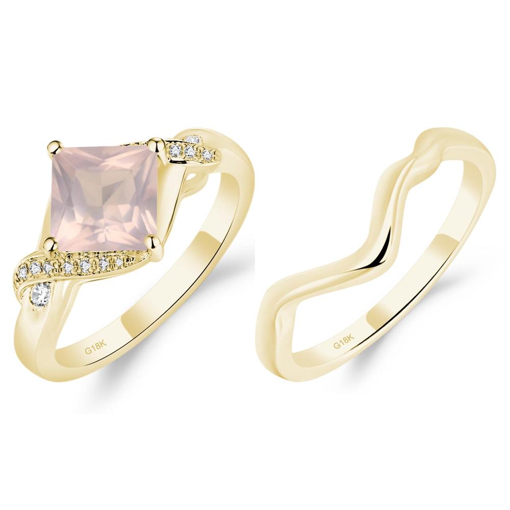 Rose Quartz Twisted Promise Ring - LUO Jewelry #metal_xxxxx