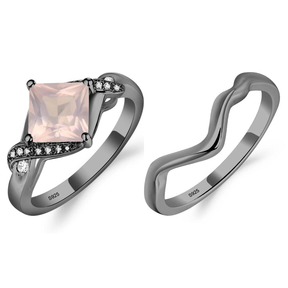 Rose Quartz Twisted Promise Ring - LUO Jewelry #metal_xxxxx