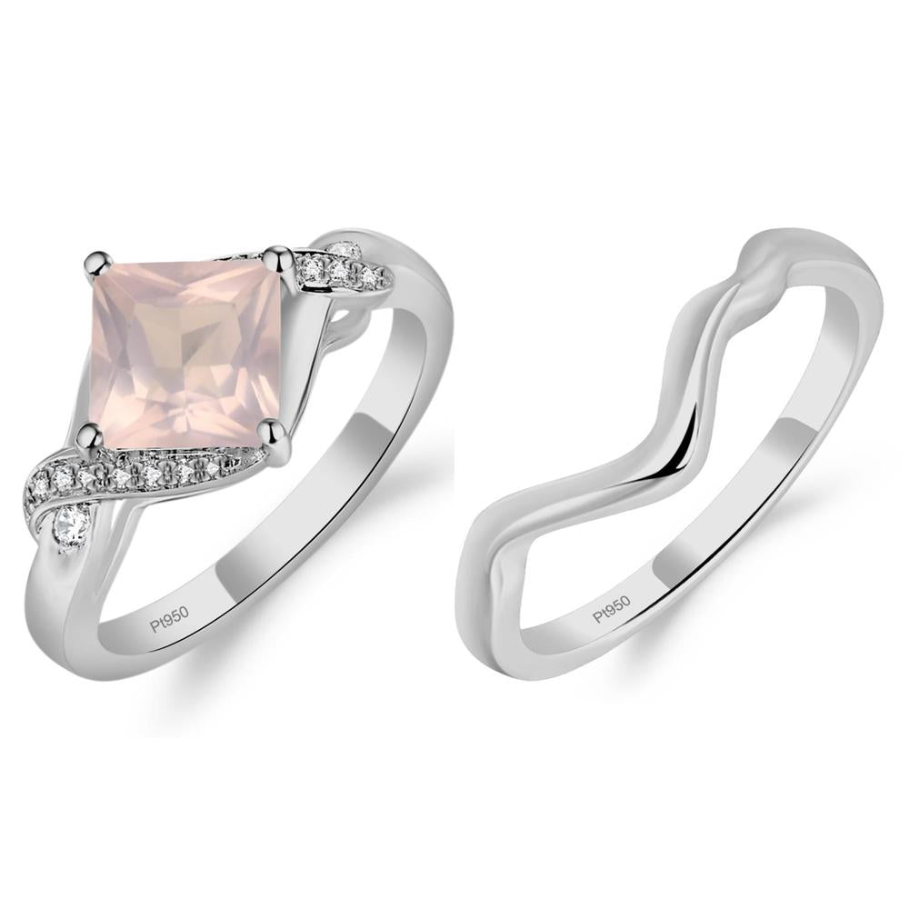 Rose Quartz Twisted Promise Ring - LUO Jewelry #metal_xxxxx