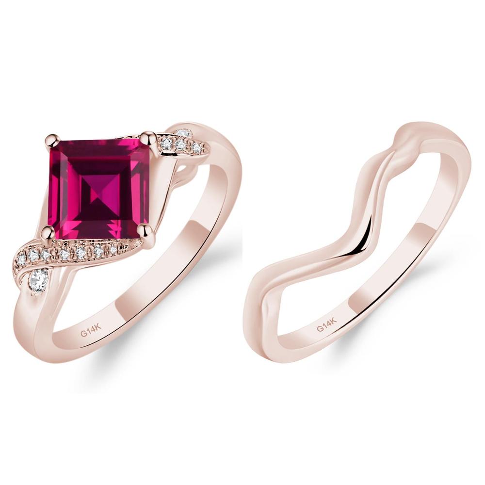 Ruby Kite Set Square Cut Ring - LUO Jewelry #metal_xxxxx