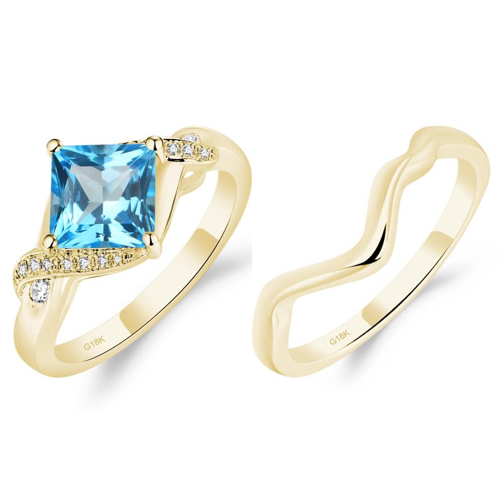 Swiss Blue Topaz Twisted Promise Ring - LUO Jewelry #metal_xxxxx