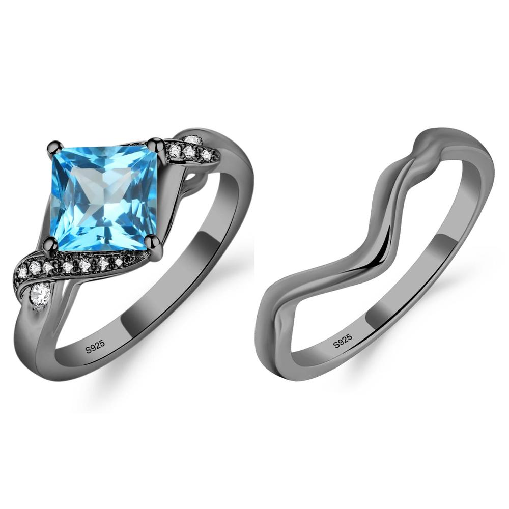 Swiss Blue Topaz Twisted Promise Ring - LUO Jewelry #metal_xxxxx