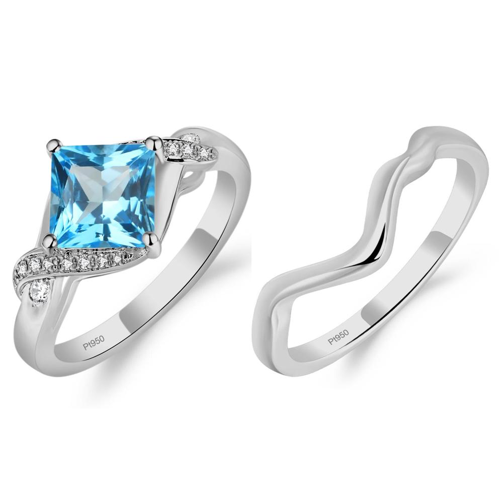 Swiss Blue Topaz Twisted Promise Ring - LUO Jewelry #metal_xxxxx