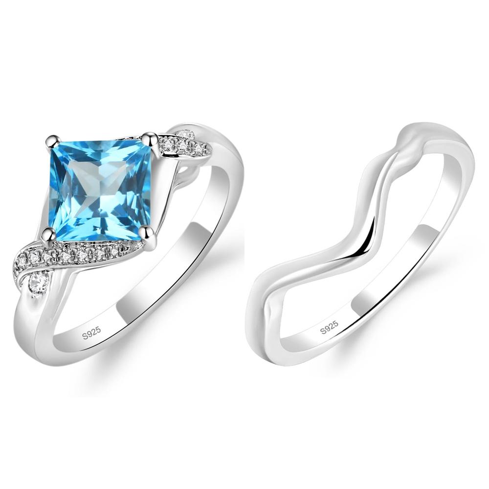 Swiss Blue Topaz Twisted Promise Ring - LUO Jewelry #metal_xxxxx