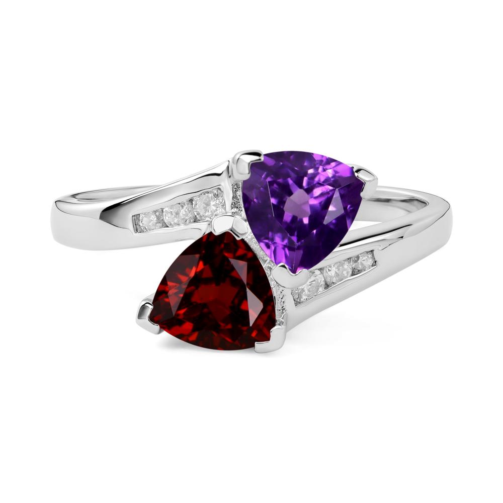 Garnet and Amethyst Ring - LUO Jewelry #metal_sterling silver