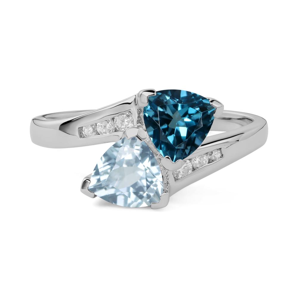 London Blue Topaz and Aquamarine Ring - LUO Jewelry #metal_platinum