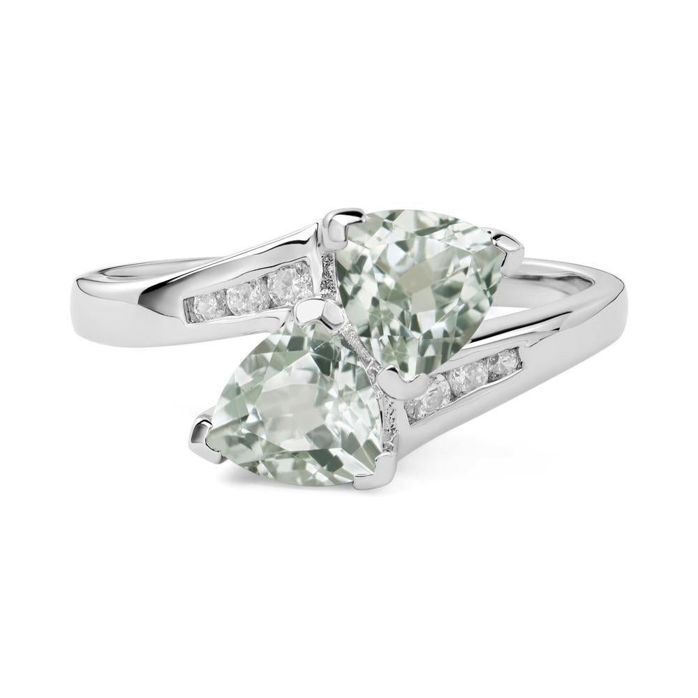 Green Amethyst Bypass Ring - LUO Jewelry #metal_sterling silver